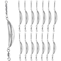 THKFISH Fishing Spin Sinker，Crescent Sinker with 3 Roller Swivels Fishing Sinker Drop Shot Weights Fishing Weights Kit Inline Trolling Sinkers,Torpedo Sinkers Saltwater Freshwater,1/2-6OZ