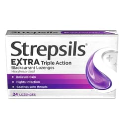 Strepsils Extra Triple Action Blackcurrant Lozenges