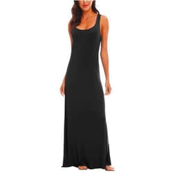 Urban CoCo Women's Scoop Neck Solid Sleeveless Summer Beach Tank Top Casual Maxi Dress