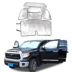 TongSheng The Original Windshield Sun Shade for Toyota Tundra 2007-2012 2013 2014 2015 2016 2017 2018 2019 2020 2021 Car Windshield Reflective Sunshade Protector Sun Shade Accessories (Reflective Aluminum Foil)