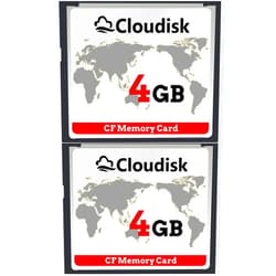 Cloudisk Pack of 2 Compact Flash Card 4GB CF 2.0 Card Performance for DSLR Camera,Vintage Digital Camera and Industry Equipment(4GB)