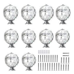 SUNMALL 10 Pcs 30mm Round Diamond Crystal Cabinet Knobs Drawer Pull Handle Kitchen Door Wardrobe Hardware Used for Cabinet, Drawer,Dresser, Cupboard,Wardrpbe Furniture with 3 Kinds of Screws
