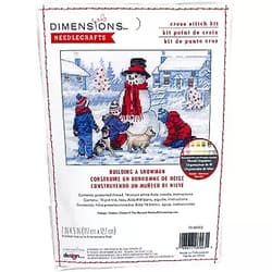 Dimensions 70-08993 Building a Snowman Embroidery Christmas Cross Stitch Kit, 7
