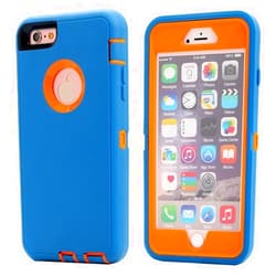 AICase iPhone 8 Plus/7 Plus, [Heavy Duty] [Full Body] Daul Layer Armor Shockproof Water-Proof Case with Built in Screen Protector (Orange/Blue+Belt Clip)