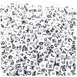 Augshy 500PCS White Letter Beads for Bracelets Making, Alphabet Beads for Bracelets Making (6 mm)