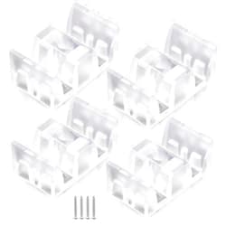PEUTIER 4pcs Shower Door Bumpers, Anti-Collision Block Glass Shower Door Stopper for Sliding Doors Shower Room Glass Shower Door Bottom Guide Assembly