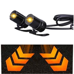 Akarado 8-30V LED Motorcycle Turn Signal Light, 2PCS Amber Color 3 Arrow Projection Blinker,Waterproof Self Adhesive Surface Mount, for Car ATV Scooter Bike Truck, for Harley Yamaha Suzuki Honda