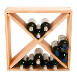 Wine Enthusiast 24 Bottle Wine Rack - Compact Cellar Cube Bottle Storage & Display, Durable Smooth Wood – Natural (29x20x20