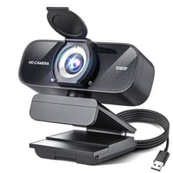 Catitru Full HD 1080P Webcam with Built-in Mic Wide Angle & Auto Focus Privacy Cover for PC/Laptop Plug & Play USB Camera Black