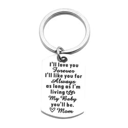 Eilygen Gifts for Son Personalized Dog Tag Keychain for Son I Love You Forever Key Chain Son Wedding Day Gift for Son