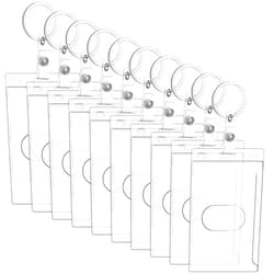Marspark 10 Pack Keychain Card Holder Plastic Heavy Duty Badge Holder Vertical Clear ID Card Holder with Keyring, Rigid Fuel Card Protector with Thumb Slot Secure Credit Card Protector Case