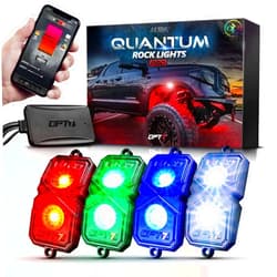 OPT7 Quantum Pro RGBW LED Rock Lights with Bluetooth APP Control, 4 Pods Wide Angle Multicolor Neon Underglow Lighting Kit with Extension Wire, IP68 Waterproof for Offroad Truck Jeep RZR ATV UTV SUV