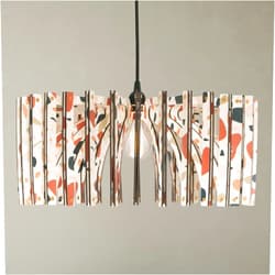 DEZAART Terraco White Fat Umbrella | Wood Pendant Light| Pattern Light Fixture | Mid Century Modern | Handmade Lamp | Ceiling Lamp | Chandelier Lighting