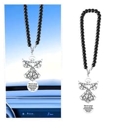 LAINLOY Angel Car Charm, Rearview Mirror Car Hanger, Angel Car Hanging Ornament, Wherever You Go Whatever You Do May Your Guardian Angel Watch Over You, New Driver Blessing Guardian Angel Present(with Charm)