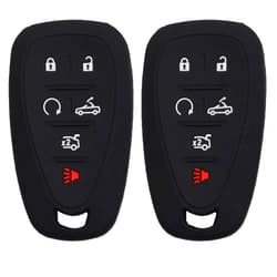 Btopars 2pcs 6 Button Black Remote Smart Key Fob Silicone Case Cover Protector Holder Jacket Compatible with Chevy Chevrolet 2016 2017 2018 2019 2020 2021 Camaro Convertible