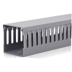 ZhiYo 2x2in Server Rack Cable Management, 6.6FT (2 x L3.3FT) Cable Duct Cable Raceway Kit, Electrically Safe PVC for Network Cable Management, Open Slot Wire Raceway for Computer Under Desk, Wire Duct Grey