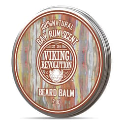 Viking Revolution Beard Balm with Bay Rum Scent and Argan & Jojoba Oils - Styles, Strengthens & Softens Beards & Mustaches - Leave in Conditioner Wax for Men