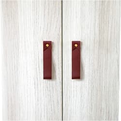 KEYAIIRA - Medium Leather and Brass Drawer Pull - Leather Closet Door Pulls for Kitchen cabinets knobs gold hardware furniture knobs and handles rustic home decor Minimal