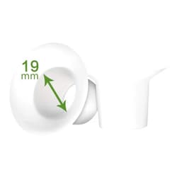 LOZAEVE 19mm Silicone Flange Inserts for Spectra S1 S2, Medela Breast Pump Shields, Freestyle, Harmony, Sonata to Reduce 24mm Elastic Nipple Tunnel Down to 19mm; Also Fits Freemie 25mm Cups; 2pc/Each