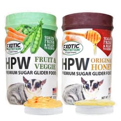 Exotic Nutrition Sugar Glider HPW Diet Jar - High Protein Healthy Natural No Mess Food for Sugar Gliders - High Protein Wombaroo Diet (Combo)