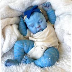 Cosheng -20 Inch Lifelike Avatar Cloth Body Vinyl Reborn Baby Dolls Realistic Newborn Baby Doll Sleeping Soft Vinyl Bebes Reborn Toy for Kids Age 3+