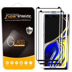 Supershieldz (2 Pack) Designed for Samsung Galaxy Note 9 Tempered Glass Screen Protector with (Easy Installation Tray) Anti Scratch, Bubble Free (Black)