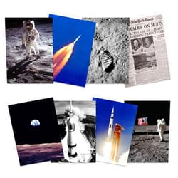 Wee Blue Coo Apollo 11 Astronaut Aldrin Armstrong 50th Anniversary Moon Landing Saturn V Rocket Wall Art Print Poster Home Decor Premium Pack of 8