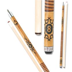OUTLAW OL29 Original Pool Cue - Brown Stained Maple with Eight Ball and Spade Design