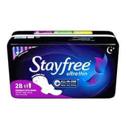 Stayfree Ultra Thin 28 Count Overnight With Wings (2 Pack)