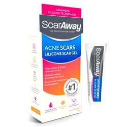 ScarAway Acne Scar Treatment, Clear Silicone Scar Gel, 100% Medical-Grade, Helps Improve Size, Color & Texture of Post-Acne Hypertrophic & Keloid Scars on Face & Body, Water Resistant, 15 grams