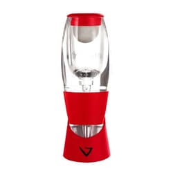 Vinturi Red Wine Aerator Pourer and Decanter Enhances Flavors with Smoother Finish, Includes No-Drip Base, Red