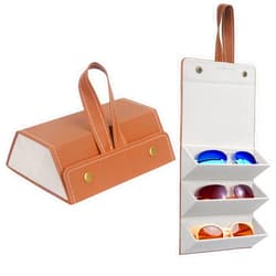 Unaone Sunglasses Organizer Case with Multi Slot Compartments for Glasses Hanging Organizer Storage Box Travel Glasses Case