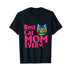 Funny cat lovers shirt with cut colored cat design Vintage Best Cat mom Ever T-Shirt cut colored Cat mommy T-Shirt
