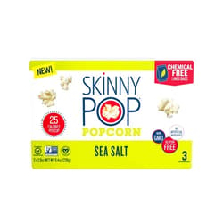 SkinnyPop Microwave Sea Salt Popcorn Bags, Healthy Snacks, 2.8oz Microwavable Bags (Pack of 3) Sea-Salt 2.8 Ounce (Pack of 3)
