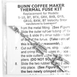 Quadrapoint Replacement Thermal Fuse Harness Compatible with Bunn Coffee Maker Models B-10, GRX, BXB, BTX, GRB, BR10, BXW, BT Velocity Brew, Part to Repair Your Bunn Coffee Maker, Water Not Heating?