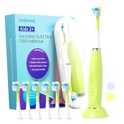 FUMEIKANG Kids Electric Toothbrushes Sonic Rechargeable Tooth Brush Gifts for Boys and Girls Smart Timer Power Toothbrush - Blue 3 4 5 6 7 8 9 10 11 12 (Green)