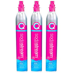SodaStream CO2 Gas Carbonation Bundle | 3x 60L QuickConnect Cylinders, Pink CQC System - Never run out of CO2 Again - Compatible with Terra, ART, Aqua Fizz, E-Terra, E-DUO, Enso and Gaia