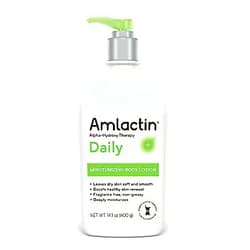 AmLactin Daily Moisturizing Body Lotion | Instantly Hydrates, Relieves Roughness | Powerful Alpha-Hydroxy Therapy Gently Exfoliates | Smooths Rough, Dry Skin | 14.1 oz. with Pump 14.1 Ounce