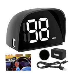 Yenblow White GPS Digital Speedometer for Car MPH Universal HUD Speed Meter with LED Large Font Head Up Display Car Accessories with USB Cable Plug Play for Truck SUV Golf Cart Vehicles (Y06 Speedometer)