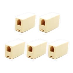 OLIREXD RJ9 Coupler Connector Extender for Connect Two Handset Cables Cord Together 6P4C / RJ9 /RJ10 /RJ22 - Pack of 5