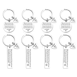 Aoxstno 4/6/8 Pcs Thank You Gifts Appreciation Keychain Gifts for Coworker Nurse Teacher Volunteer Social Worker