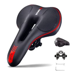 YOUNGDO Bike Seat, Bicycle Saddle Comfortable Soft Wide Road Bike Gel Saddles,Breathable Mountain Bike Seat,Suitable for MTB Mountain Bike,Folding Bike,Road Bike,Spinning Bike, Exercise Bikes