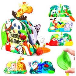Jovow Baby Books 0-6 Months, Infant Tummy Time Sensory Teething Toys Baby Toys 6 to 12 Months, Touch and Feel Soft Cloth Book, 3D Crinkle Book Toy for Infant Newborn Boys Girls Early Learning