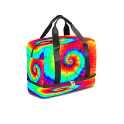 AUUXVA Abstract Rainbow Mexican Tie Dye Sports Gym Bag for Women and Men with Wet Pocket & Shoes Compartment Travel Duffel Bag Weekender Overnight Bag Tote Waterproof Large