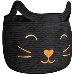 HiChen Large Woven Cotton Rope Storage Basket, Baby Laundry Basket Organizer for Toys, Blanket, Clothes, Towels, Gifts | Pet Gift Basket for Cat, Dog - 15.7