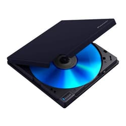 Pioneer External Blu-ray Drive BDR-XD08UMB-S Matte-Black Body USB 3.2 Gen1 (USB Type-C) / 2.0 Slim Portable BD/DVD/CD Writer high-Grade Rubber Coating