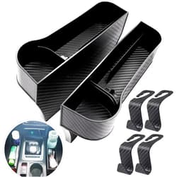 Jaxbo Car Seat Gap Organizer，2 Pcs Multifunctional Car Seat Organizer with 4 Seat Hooks for Drink、Phone、Sunglasses and Line