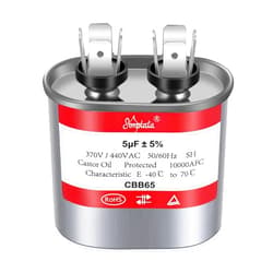 AMPTATA AC Capacitor, 5uf CBB65B Capacitor for AC/HVAC/Air Conditioner/Pool Pump/Condenser Fan Run Motor Start, 5MFD CBB65 370VAC 440VAC 450VAC 50/60Hz Carrier ac Capacitor