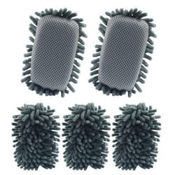 Biaungdo 5 Pack Washable Whiteboard Eraser, Microfiber Shag Dry Eraser for Classroom Teacher Supplies, Office, Home(Grey)