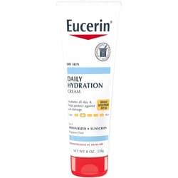 Eucerin Daily Hydration Broad Spectrum SPF 30 Sunscreen Body Cream for Dry Skin, Fragrance Free Sunscreen Moisturizer, 8 Oz Tube